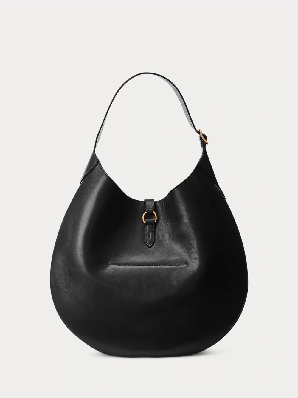 Ralph Lauren Polo ID Calfskin Large Shoulder Bag in Black